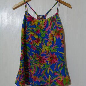 J. Crew Floral Tank Top Spaghetti Straps Floral Tropical Print Women's Size 0